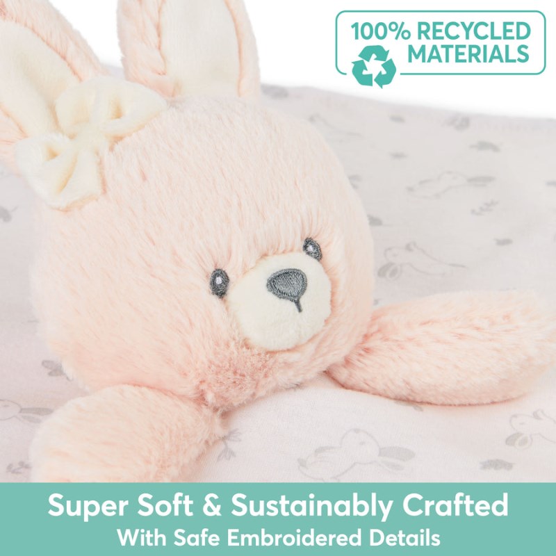 Gund Sustainably Soft™ 100% Recycled Lovey: Roise™ Bunny 10 IN, Gund USA | JN717791C4